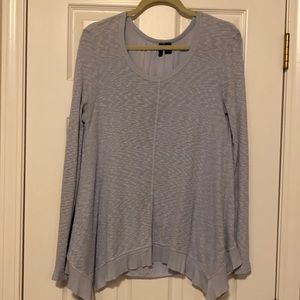 Light Blue mixed media flowy top